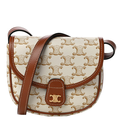 Celine Triomphe Canvas Calfskin Mini Besace Bag White 1 of 9