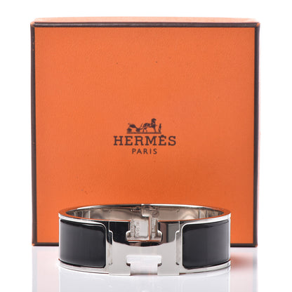 Hermes Enamel Wide Clic Clac H Bracelet GM Black 5 of 5