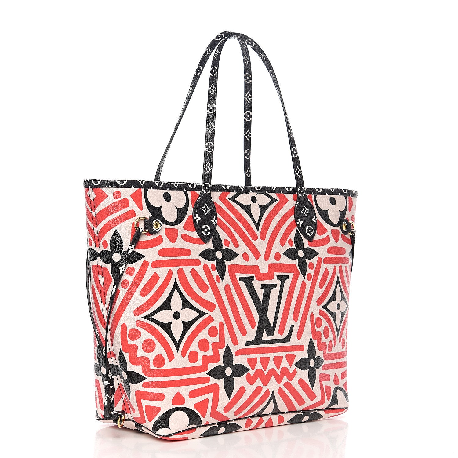 Louis Vuitton Monogram Giant Crafty Neverfull MM Creme Rouge Black 2 of 9