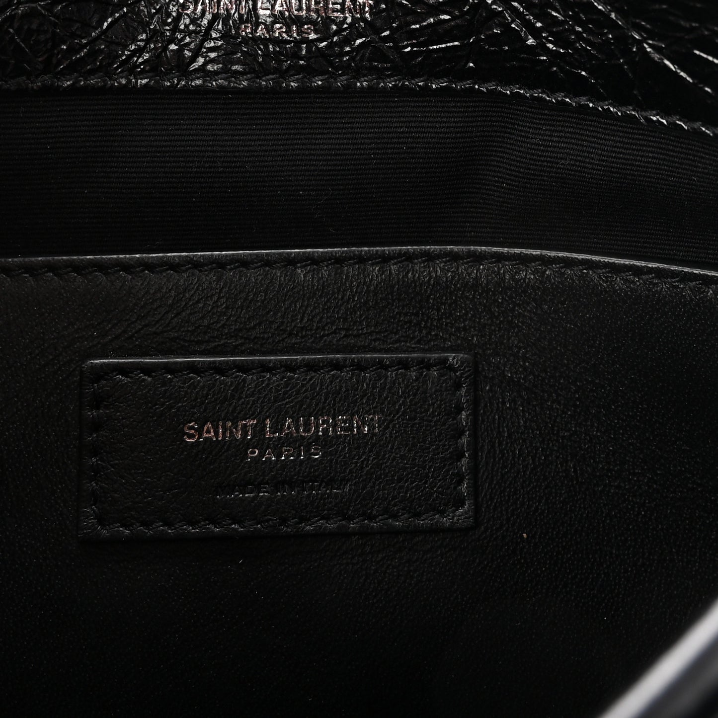 Crinkled Calfskin Matelasse Monogram Baby Niki Chain Satchel Black