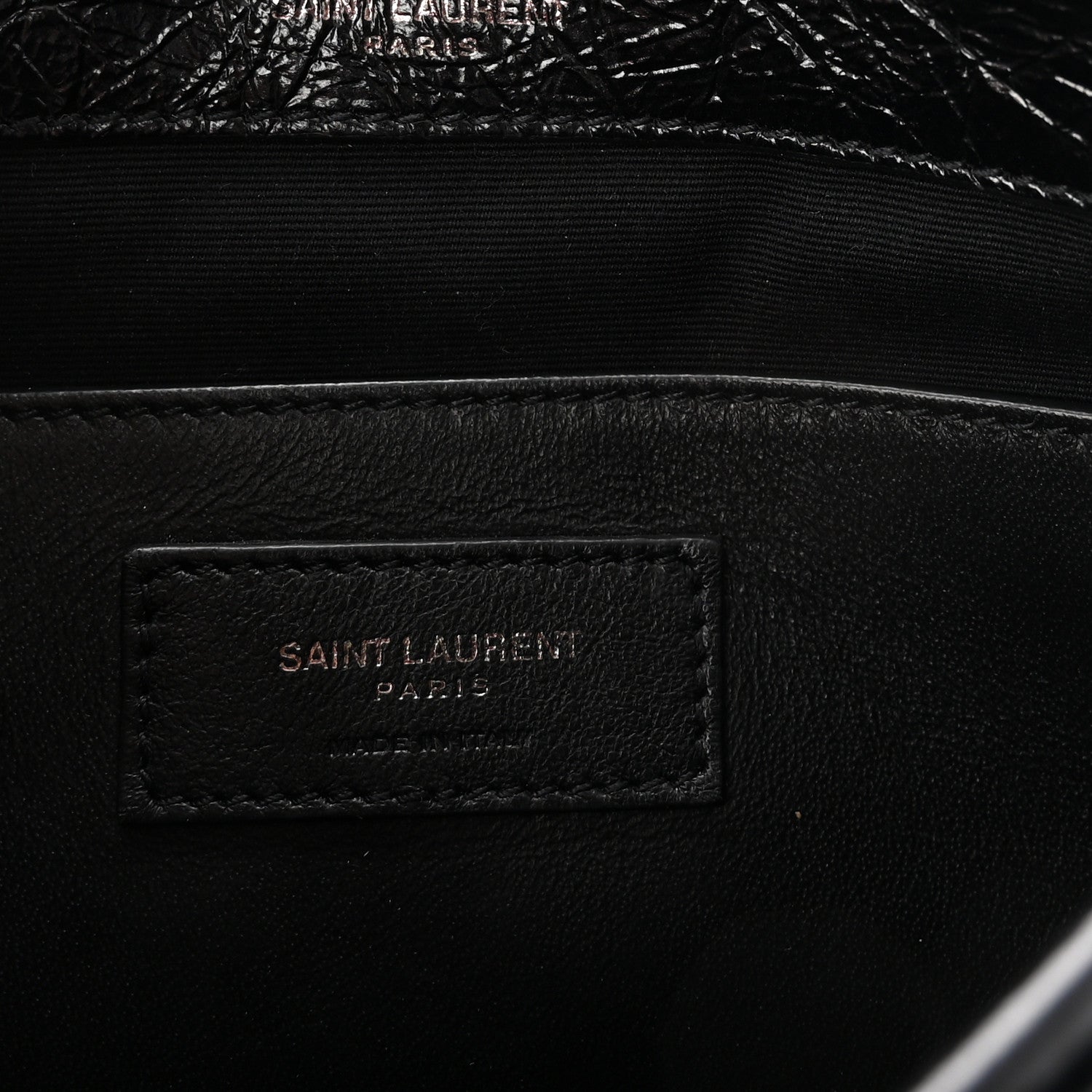 Saint Laurent Crinkled Calfskin Matelasse Monogram Baby Niki Chain Satchel Black 6 of 10