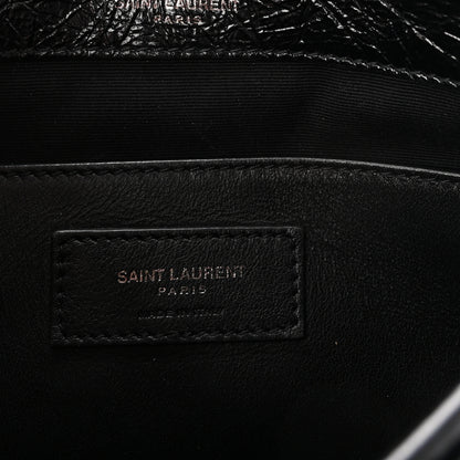 Saint Laurent Crinkled Calfskin Matelasse Monogram Baby Niki Chain Satchel Black 6 of 10