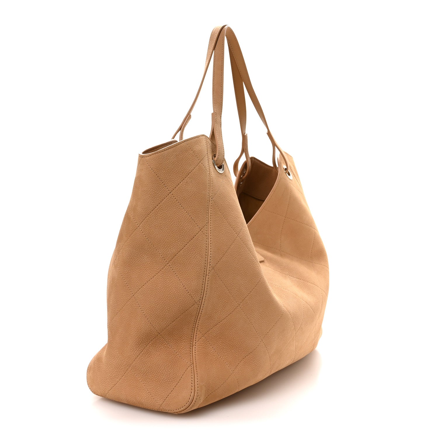 Chanel Grained Nubuck Calfskin Quilted Maxi Shopping Bag Beige 4 of 11