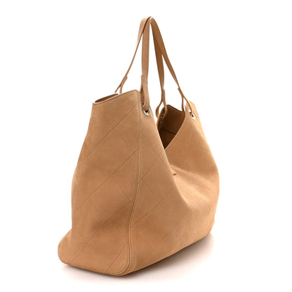 Chanel Grained Nubuck Calfskin Quilted Maxi Shopping Bag Beige 4 of 11