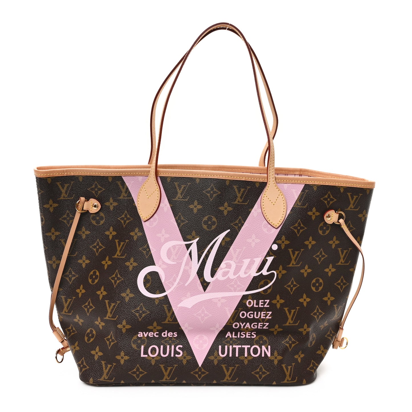 Monogram Maui V Neverfull MM Rose Ballerine