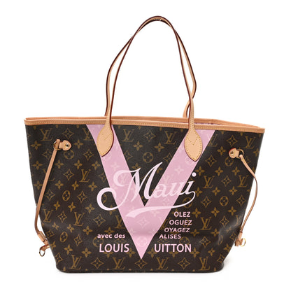 Louis Vuitton Monogram Maui V Neverfull MM Rose Ballerine 1 of 11