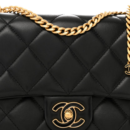 Chanel Lambskin Enamel Quilted Pending CC Square Flap Black 8 of 11