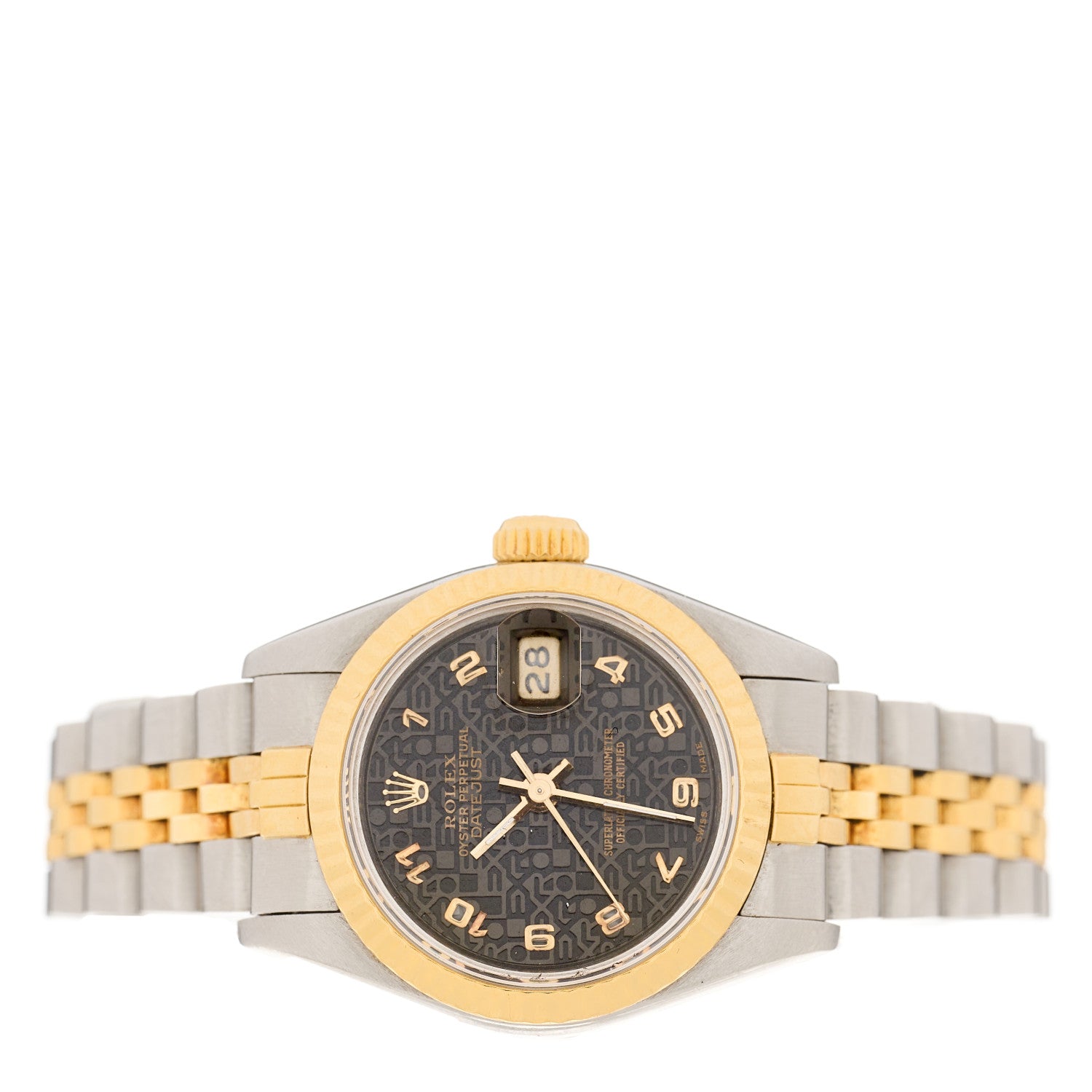 Rolex Stainless Steel 18K Yellow Gold 26mm Oyster Perpetual Datejust Watch Black Jubilee 69173 2 of 4