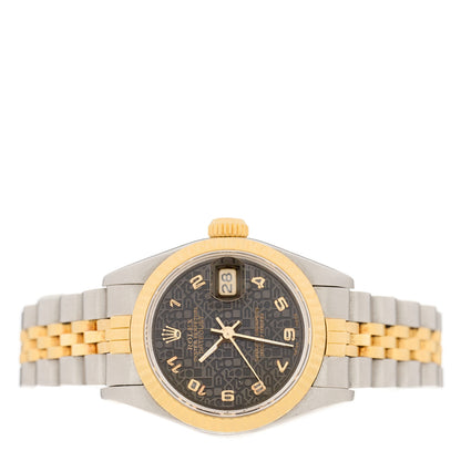 Rolex Stainless Steel 18K Yellow Gold 26mm Oyster Perpetual Datejust Watch Black Jubilee 69173 2 of 4