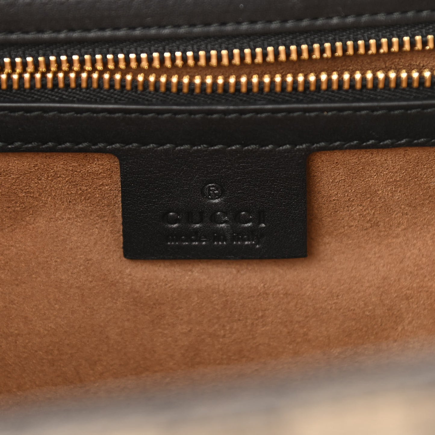 GG Supreme Monogram Calfskin Medium Padlock Top Handle Bag Beige Black Cuir