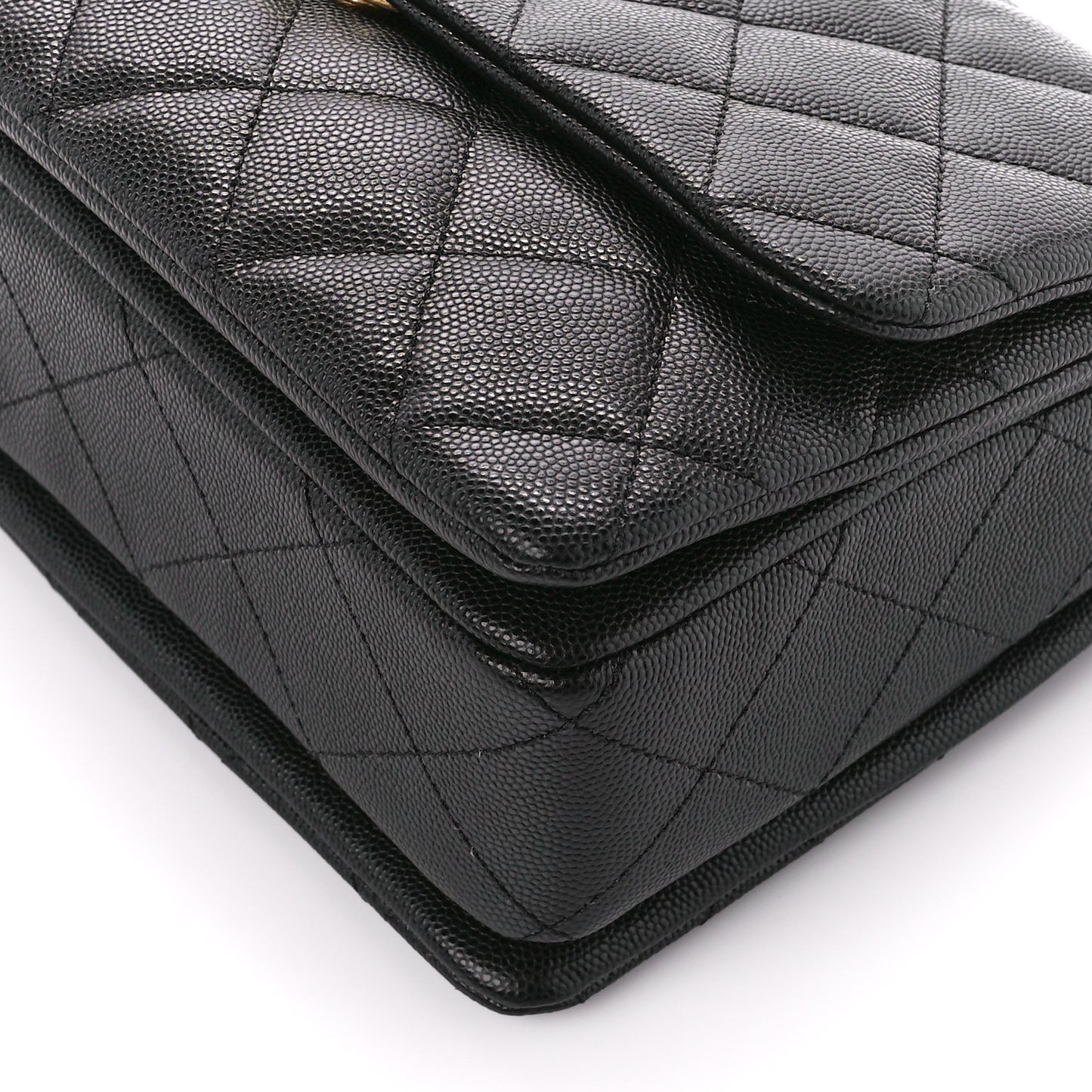 Caviar Quilted Coco First Flap Black