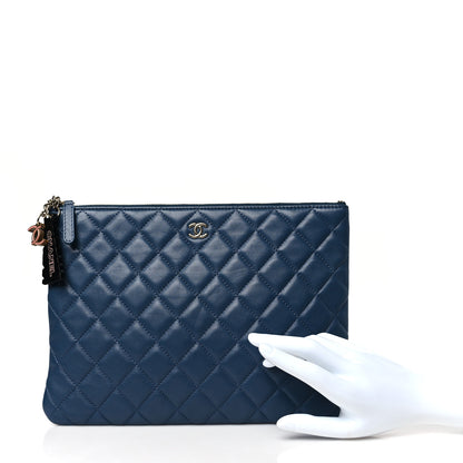 Chanel Lambskin Quilted Medium Cuba Cosmetic Case Navy 2 of 11