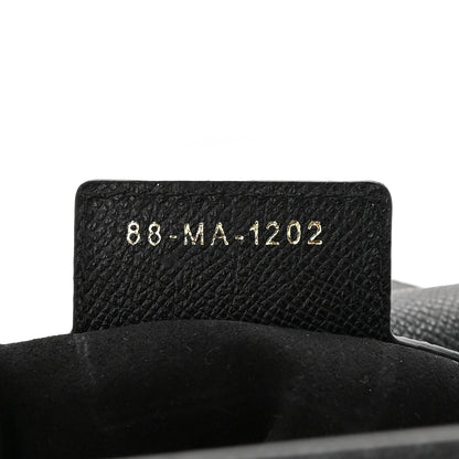 Christian Dior Grained Calfskin Saddle Bag With Strap Black 7 of 11
