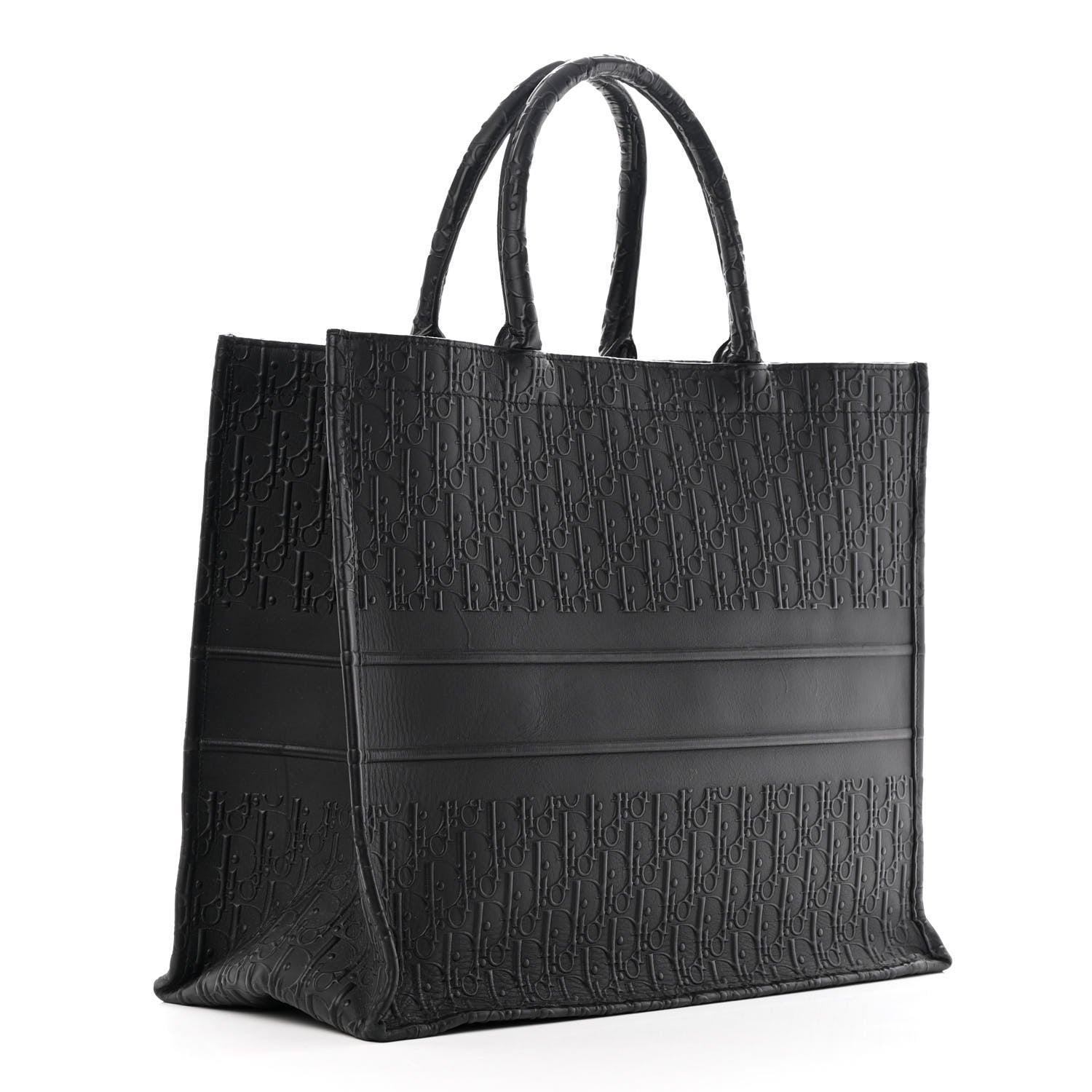 Christian Dior Oblique Calfskin Embossed Large Book Tote Black 3 of 17
