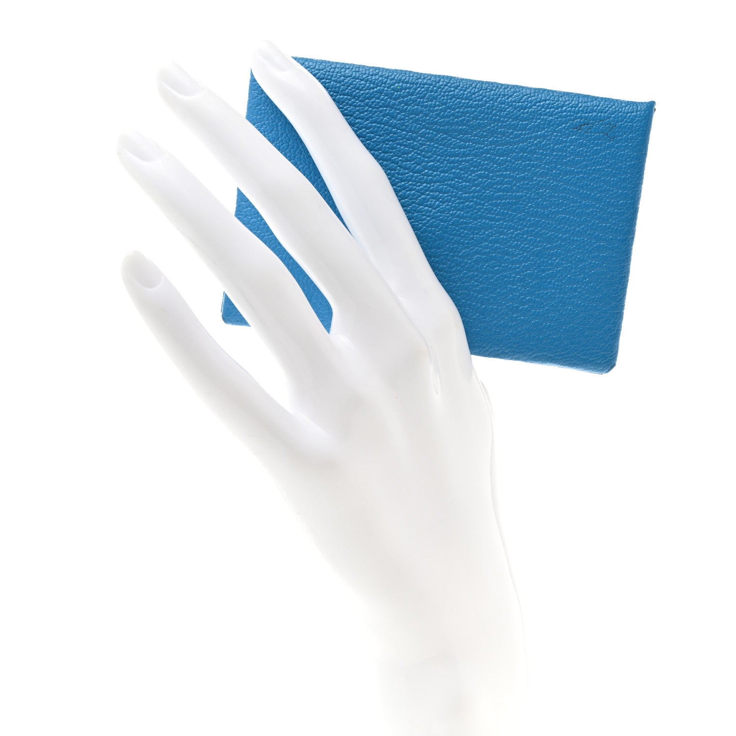 Hermes Chevre Mysore Verso Calvi Card Case Bleu Frida Cuivre 2 of 7