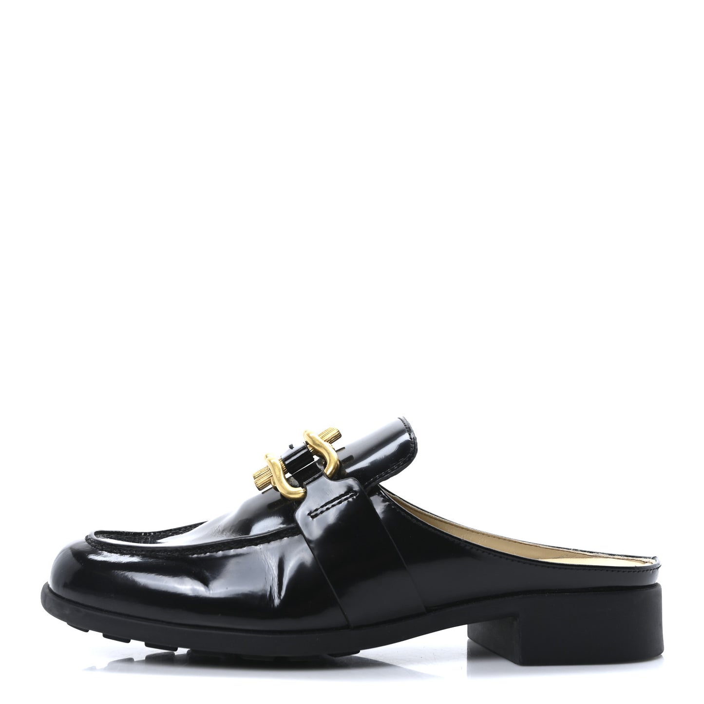 Glossy Calfskin Monsieur Loafers 37 Black