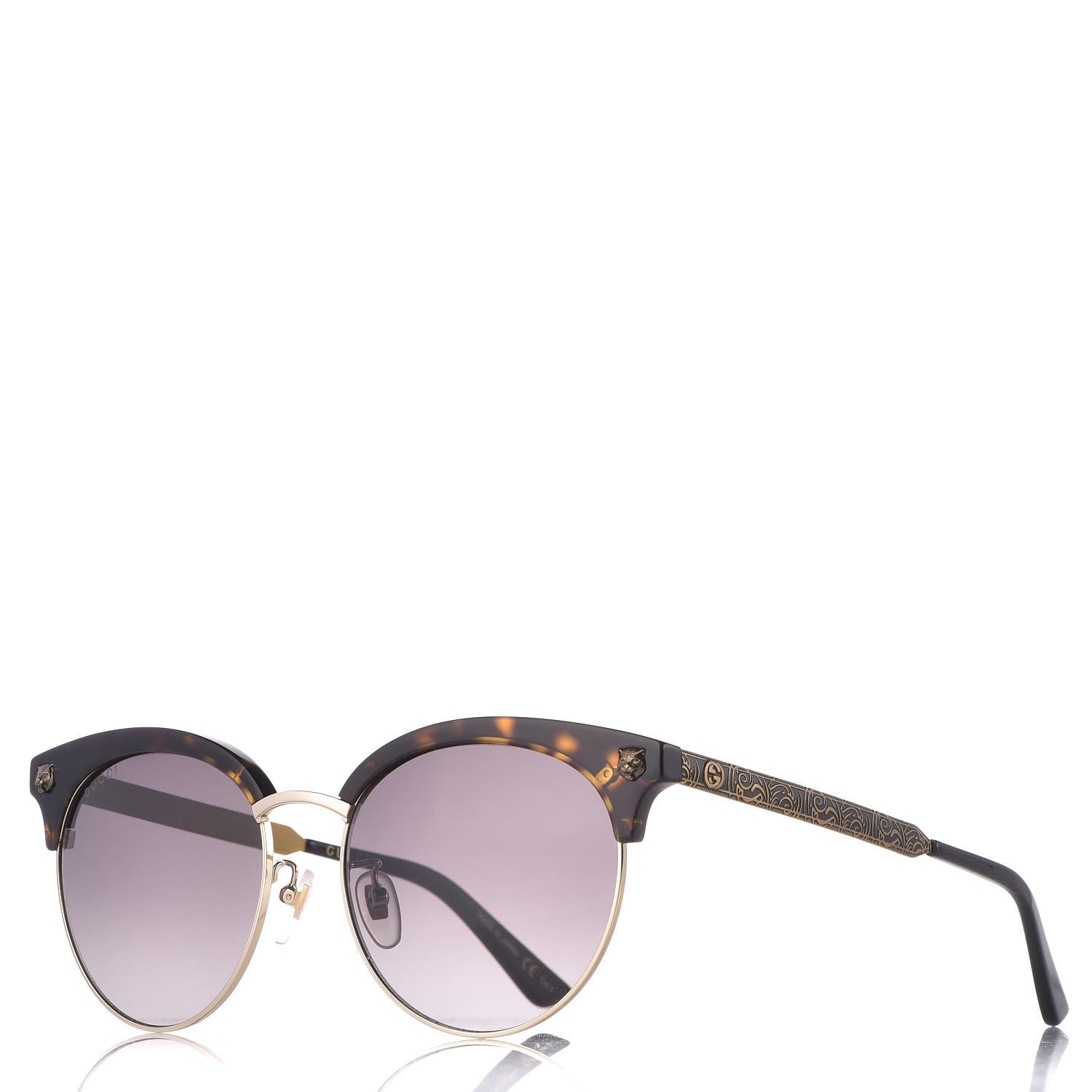 Gucci Metal Tiger GG0222SK Sunglasses Tortoise 1 of 9