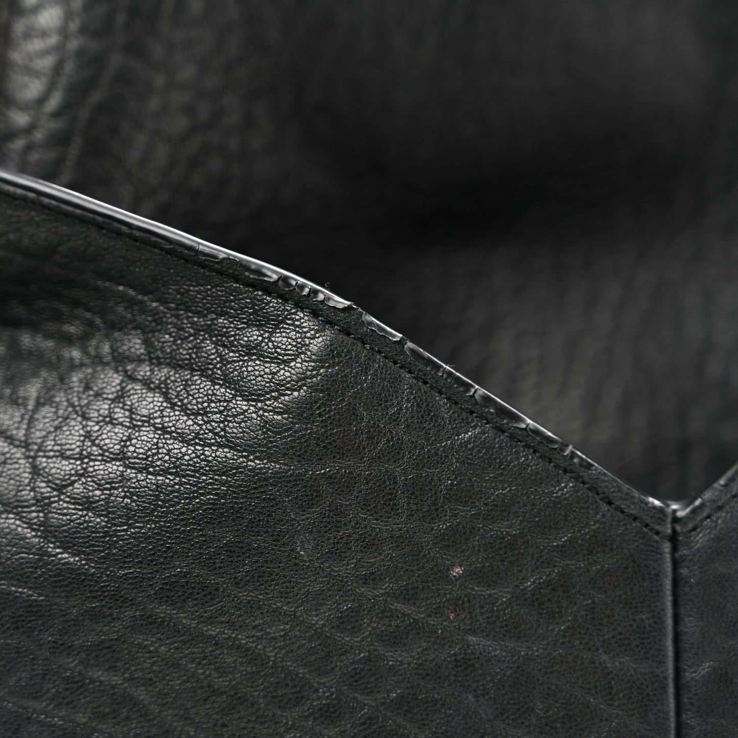 Grained Lambskin Cassandre Envelope Pouch Black