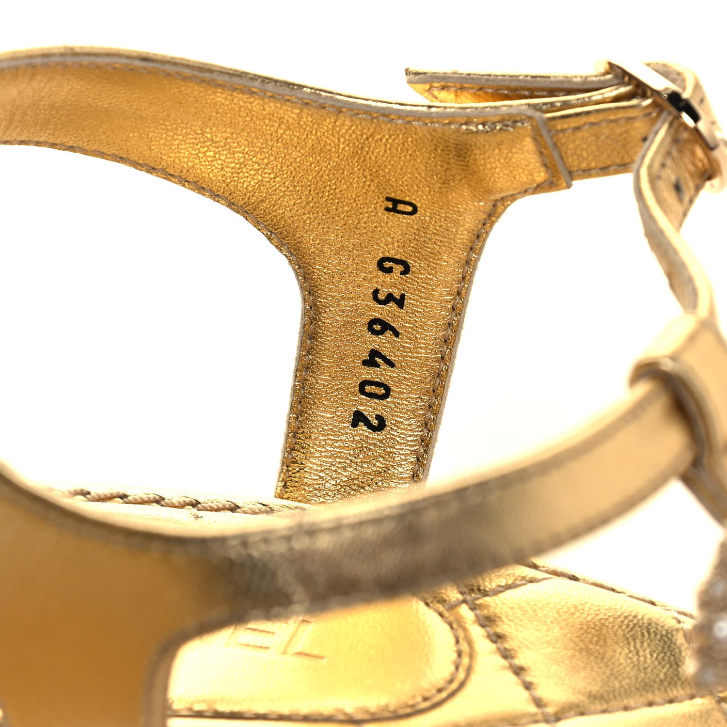 Chanel Goatskin Fantasy CC Pearl Thong Sandals 37 Gold 7 of 8