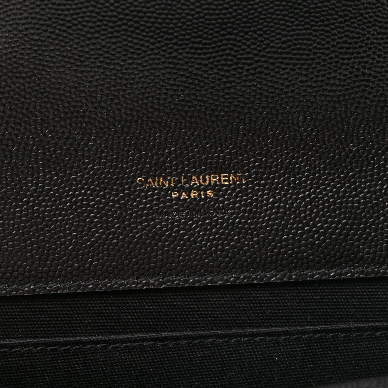 Saint Laurent Grain De Poudre Matelasse Chevron Monogram Envelope Clutch Black 6 of 8