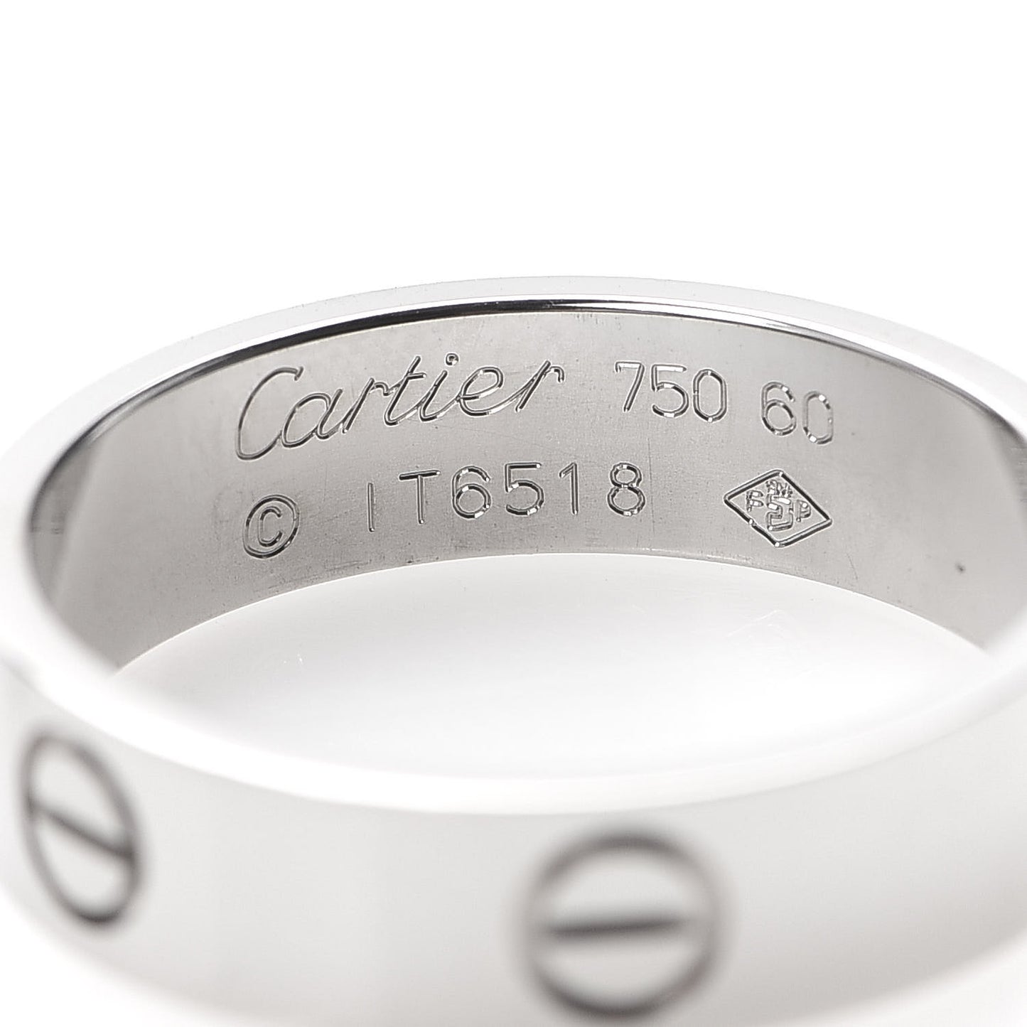 18K White Gold 5.5mm LOVE Ring 60 9