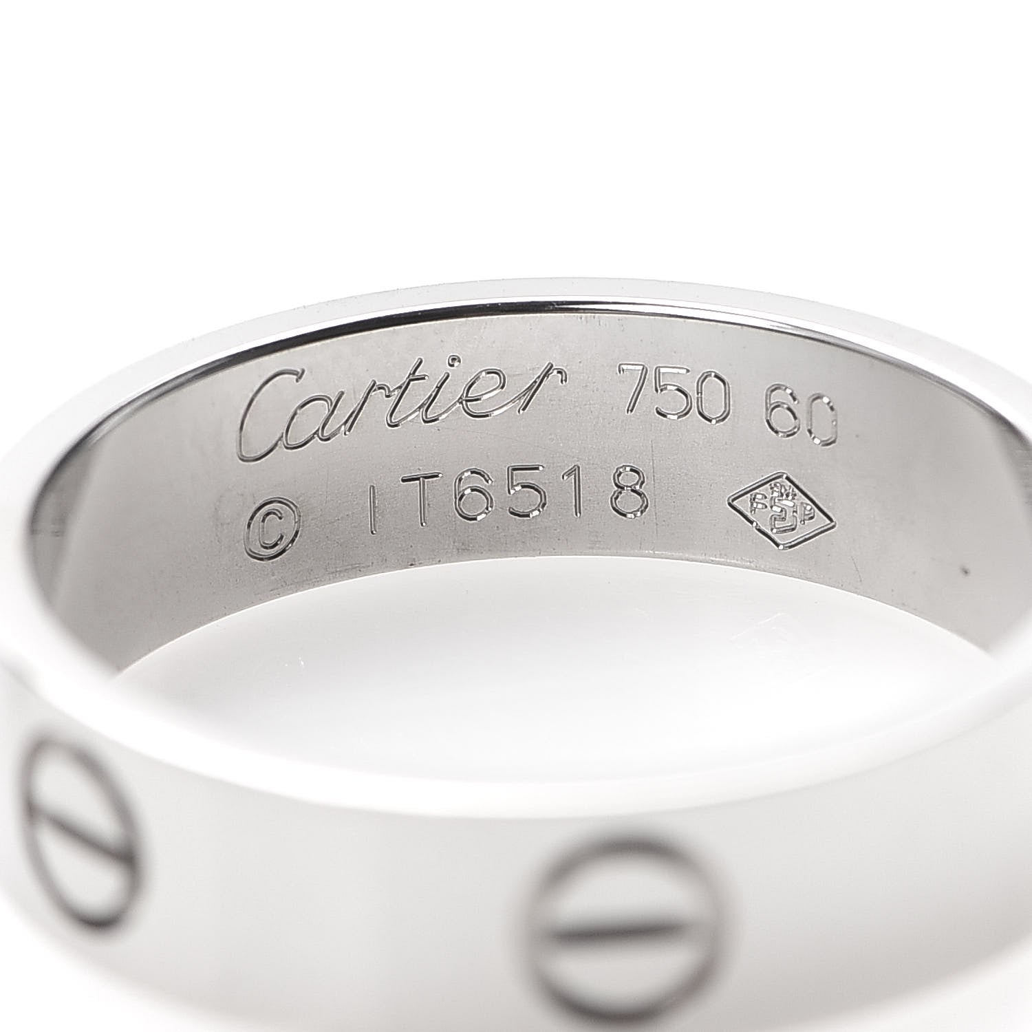 Cartier 18K White Gold 5.5mm LOVE Ring 60 9 4 of 4