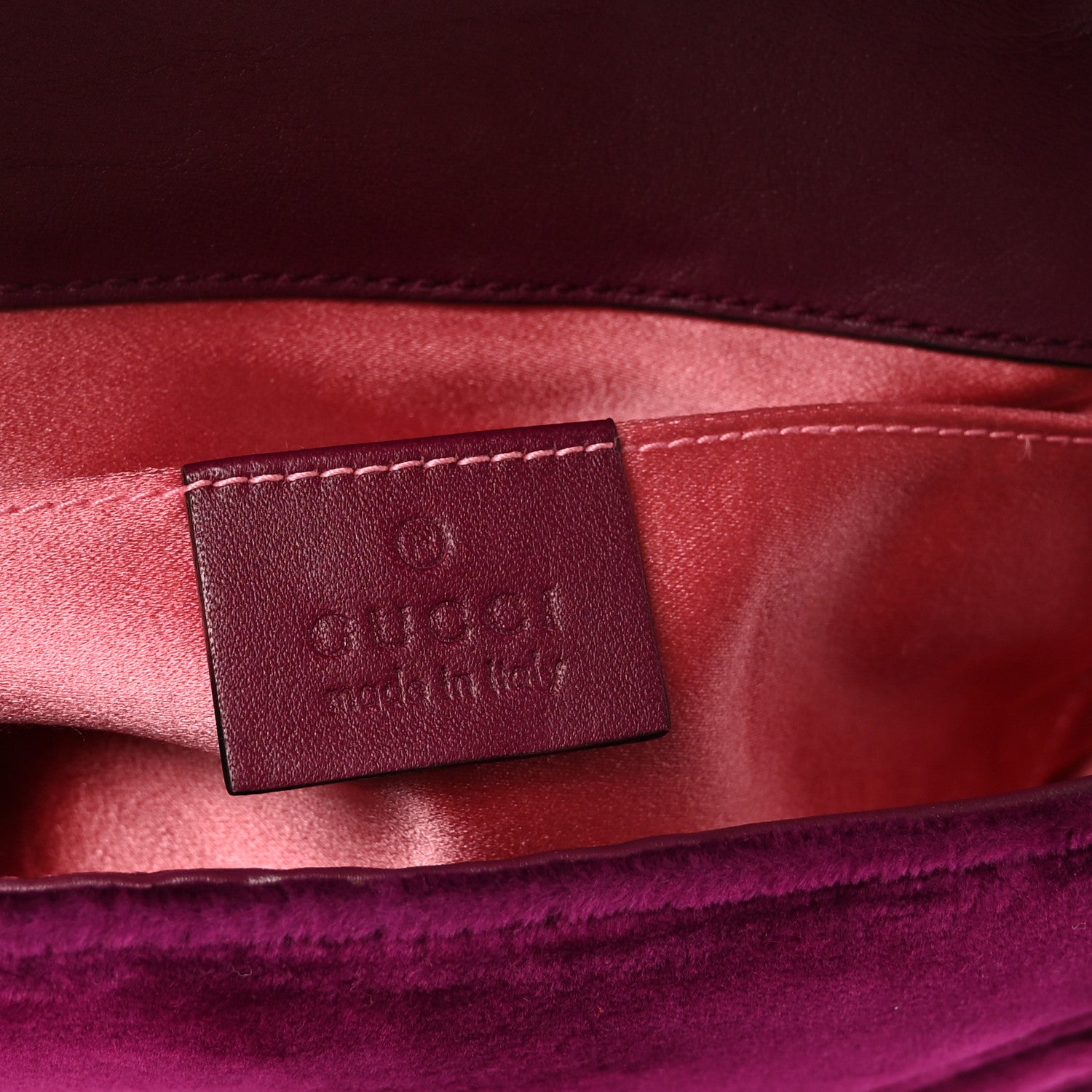 Gucci Velvet Matelasse Mini GG Marmont Shoulder Bag Fuchsia Violet Cyclamen 6 of 10