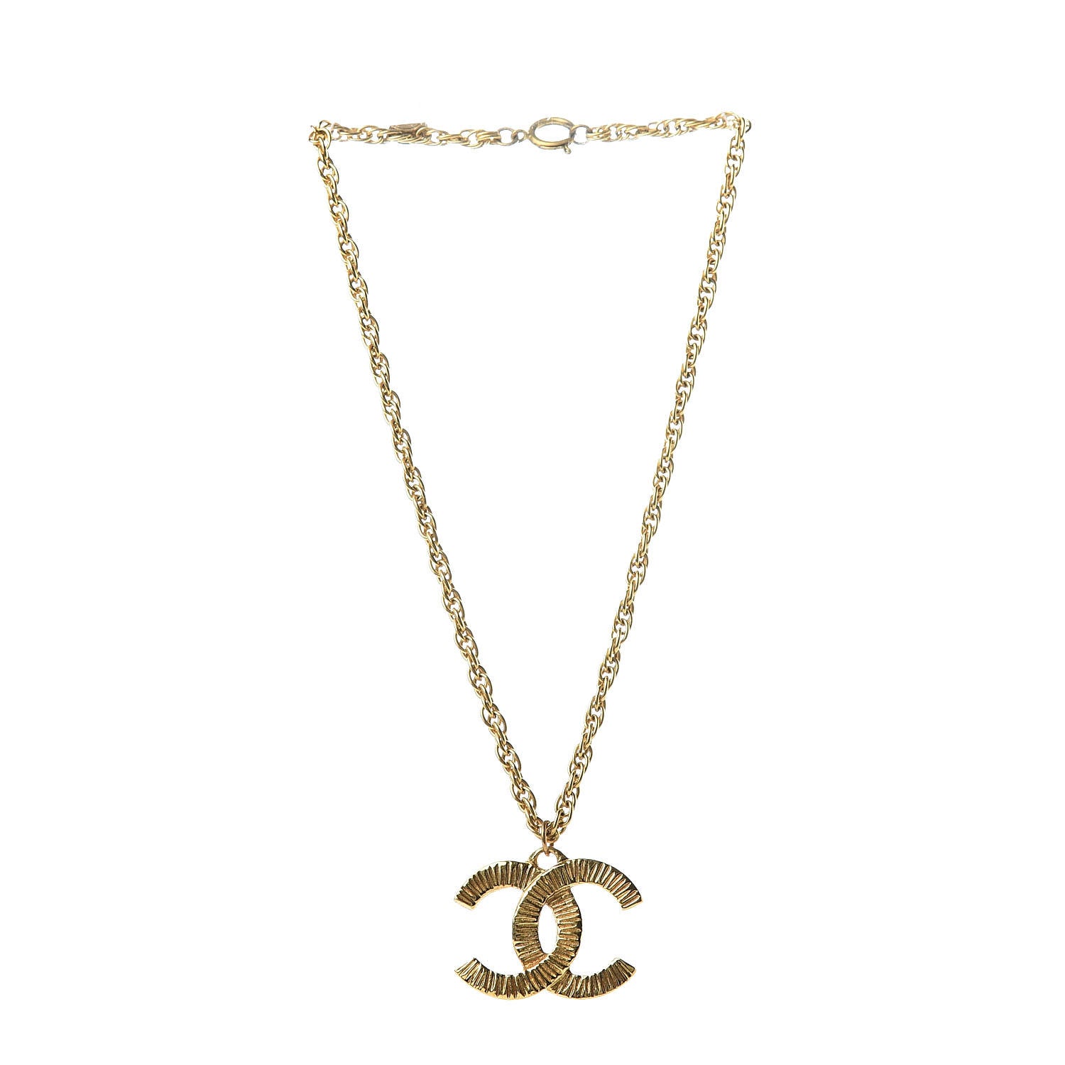 Chanel CC Short Chain Pendant Necklace Gold 3 of 6