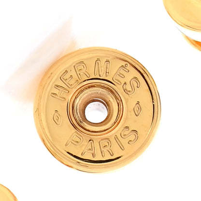 Hermes Gold Lacquered Mini Pop H Earrings White 4 of 7