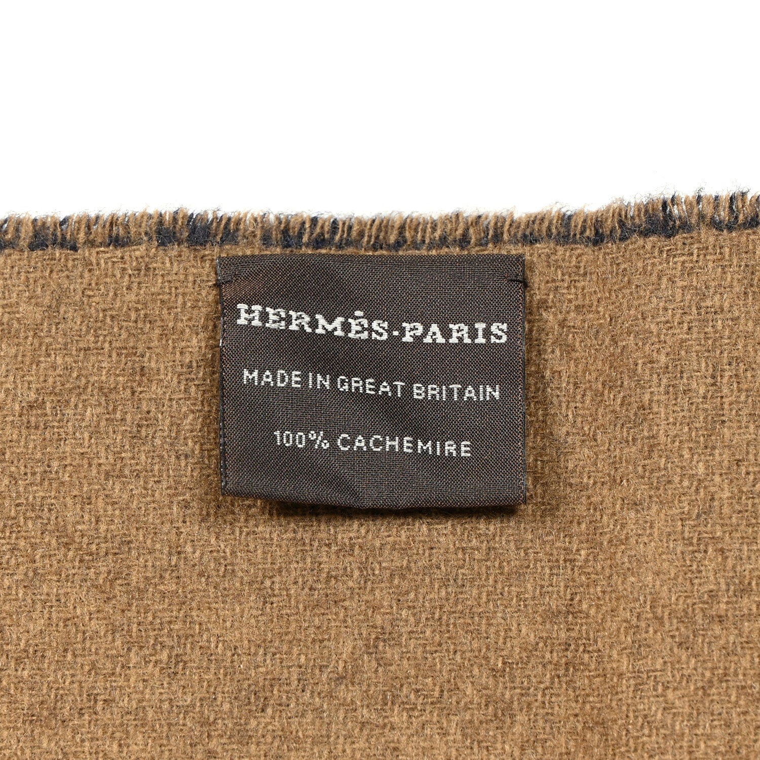 Hermes Cashmere Casaque Grand Mors Muffler Marine Bronze 1333114