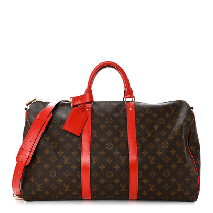 Louis Vuitton Calfskin Monogram Keepall Bandouliere 50 Coquelicot 1 of 9