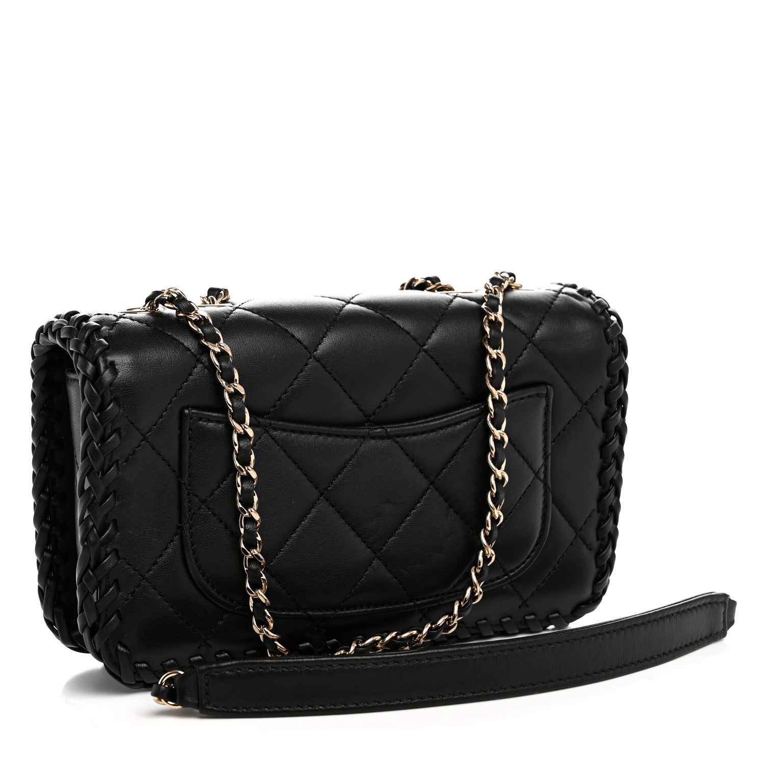 Chanel Lambskin Quilted Small Whipstitch Flap Bag Black 3 of 11