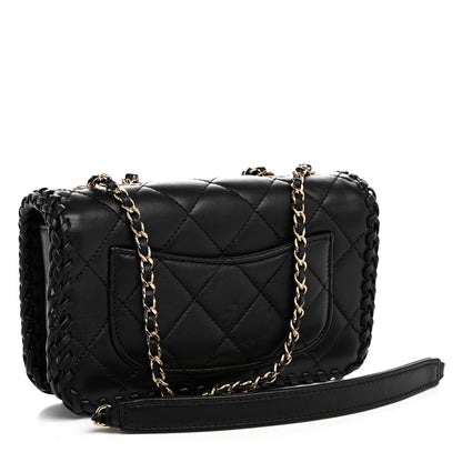 Chanel Lambskin Quilted Small Whipstitch Flap Bag Black 3 of 11