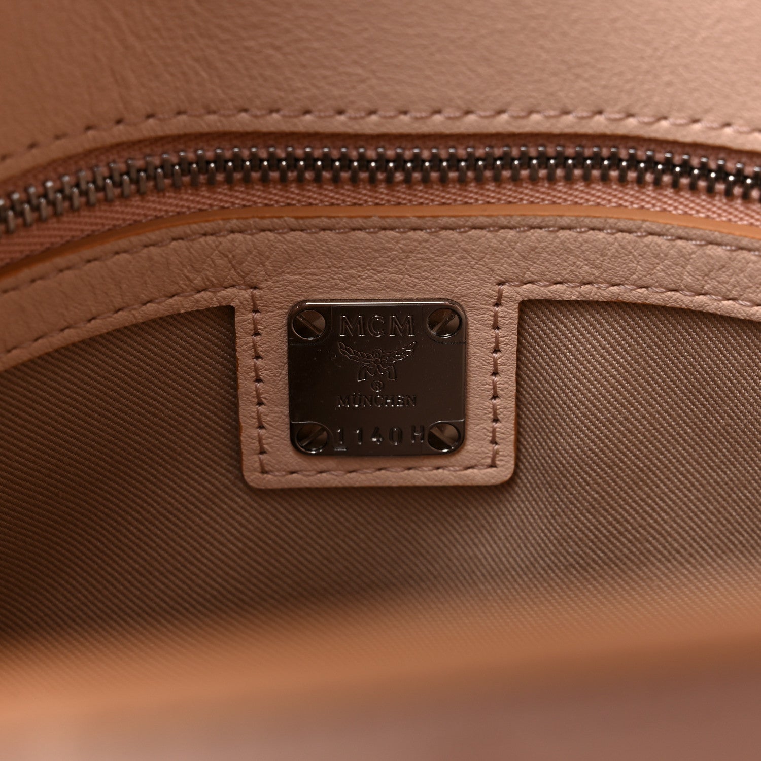 MCM Calfskin Ottomar Monogram Medium Essential Tote Bisque 6 of 12