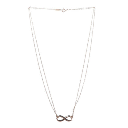 Tiffany 18K Rose Gold Infinity Double Chain Pendant Necklace 3 of 8