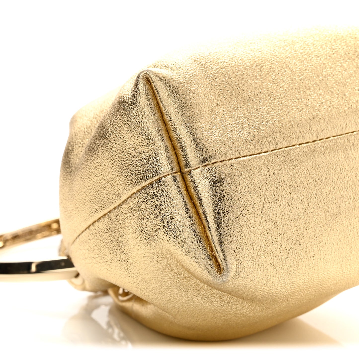 Metallic Nappa Micro Bon Bon Bag Gold