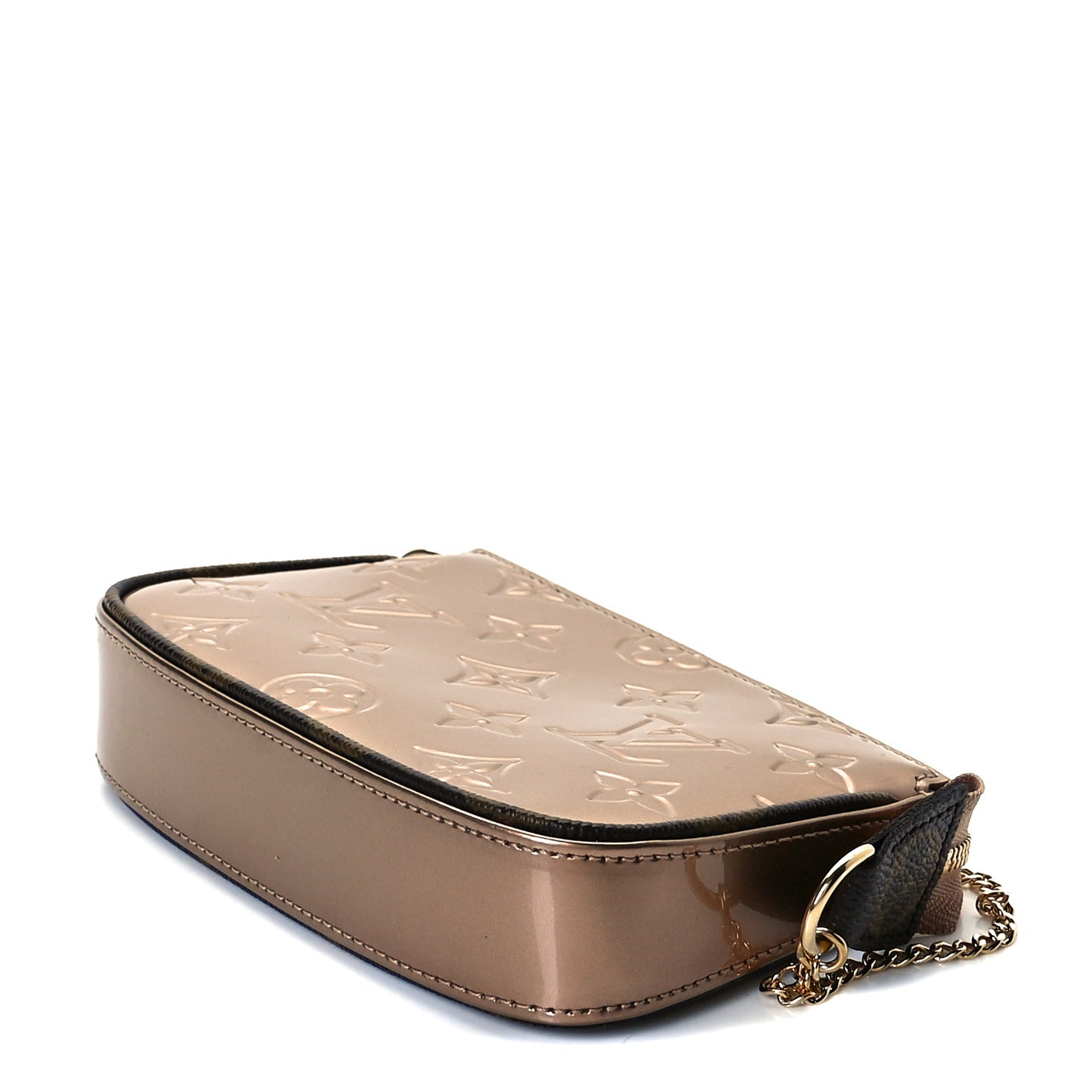 Metallic Vernis Mini Pochette Accessories Rose Gold