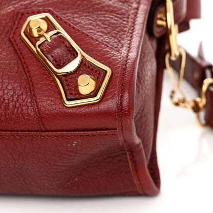 Balenciaga Chevre Gold Metallic Edge Hardware Mini City Rouge Brique Rouge Grenade 9 of 12