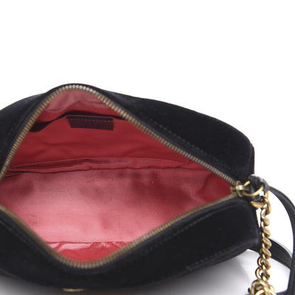 Gucci Velvet Matelasse Small GG Marmont Chain Shoulder Bag Black 5 of 14