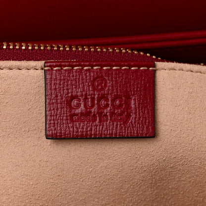 Gucci GG Supreme Monogram Azalea Calfskin Horsebit 1955 Shoulder Bag Beige Ebony New Cherry Red 6 of 10