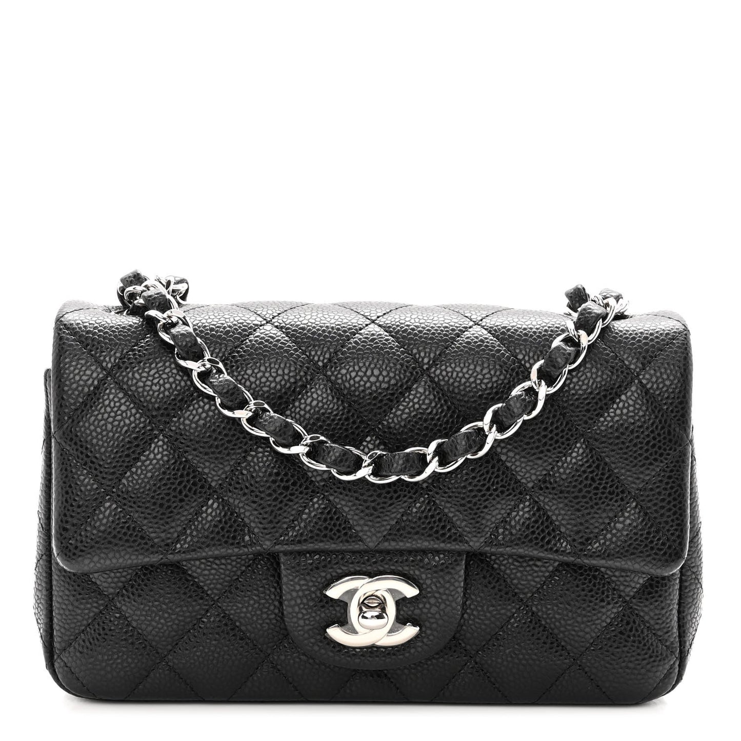 Caviar Quilted Mini Rectangular Flap Black