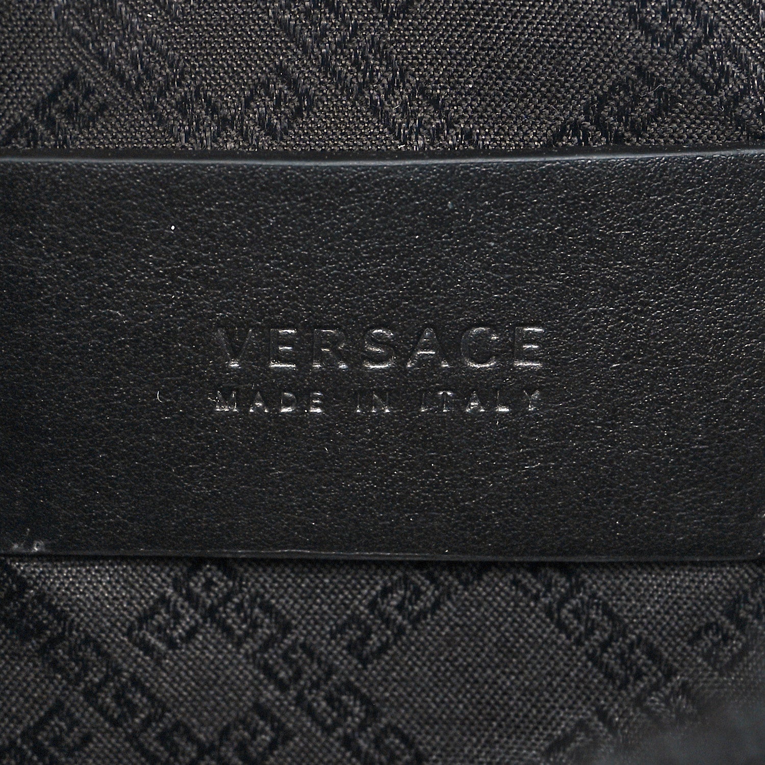 Versace Grained Calfskin Baroque Print Zip Pouch Blue 6 of 7