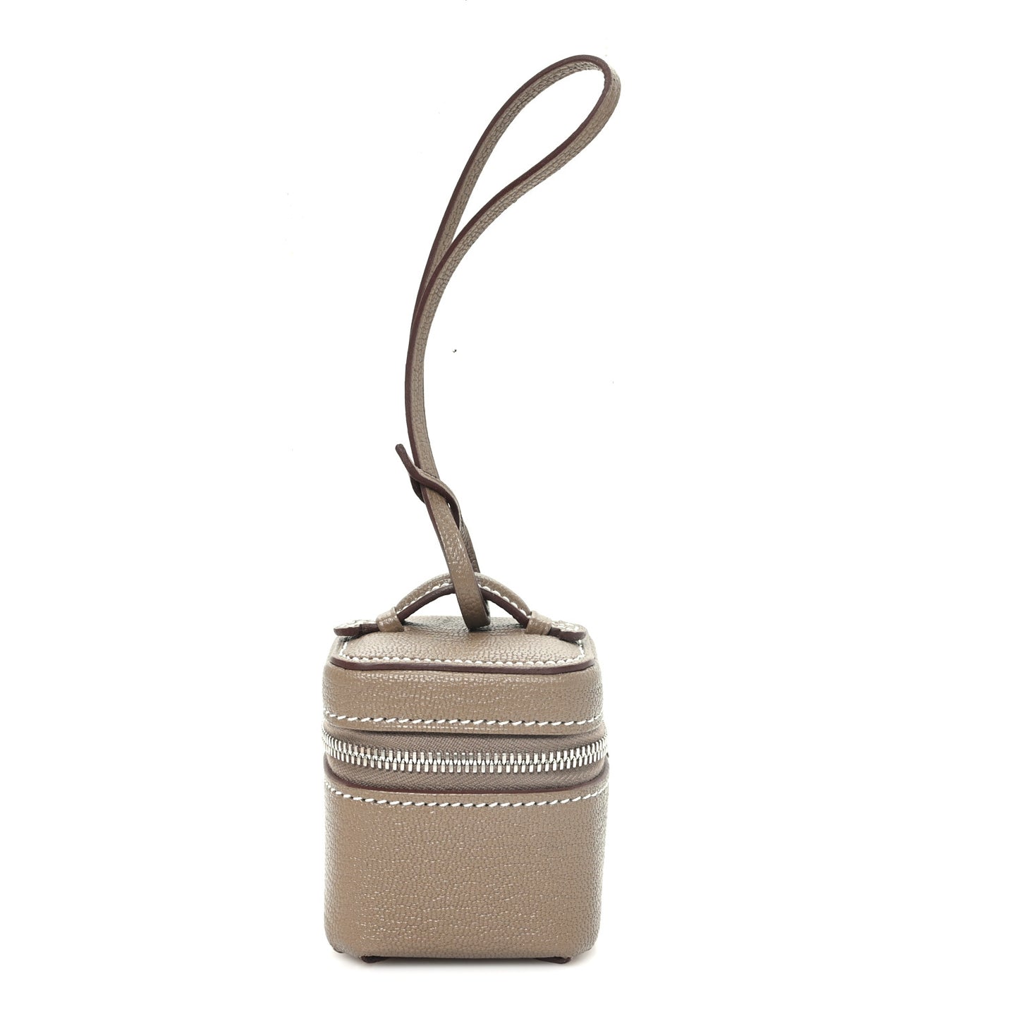 Chevre Mysore Mini Vanity Bag Charm Etoupe