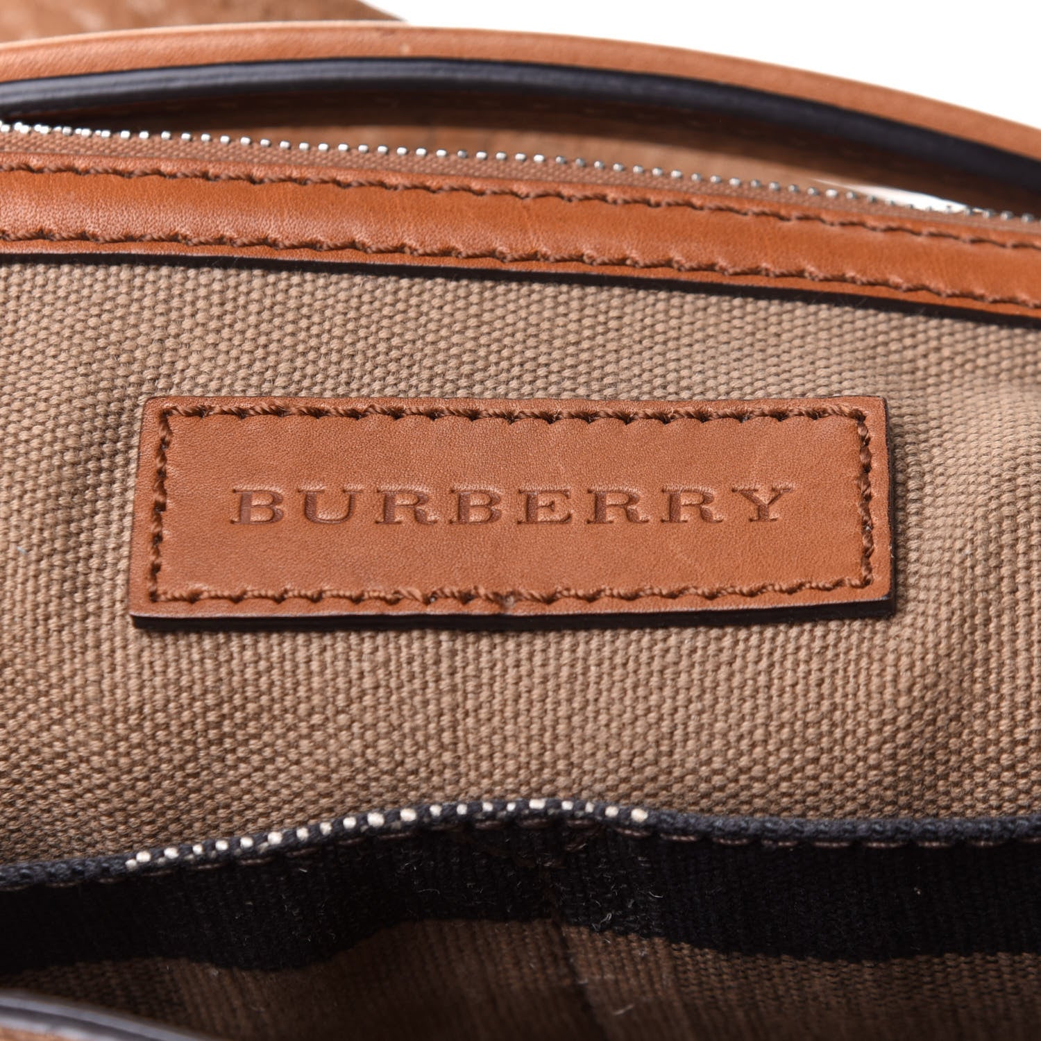 Burberry Grainy Calfskin Canvas Mega Check Medium Ashby Tassel Hobo Saddle Brown 13 of 16