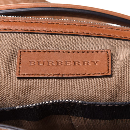Burberry Grainy Calfskin Canvas Mega Check Medium Ashby Tassel Hobo Saddle Brown 13 of 16