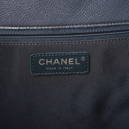 Chanel Caviar Quilted Flap Tote Blue 6 of 11