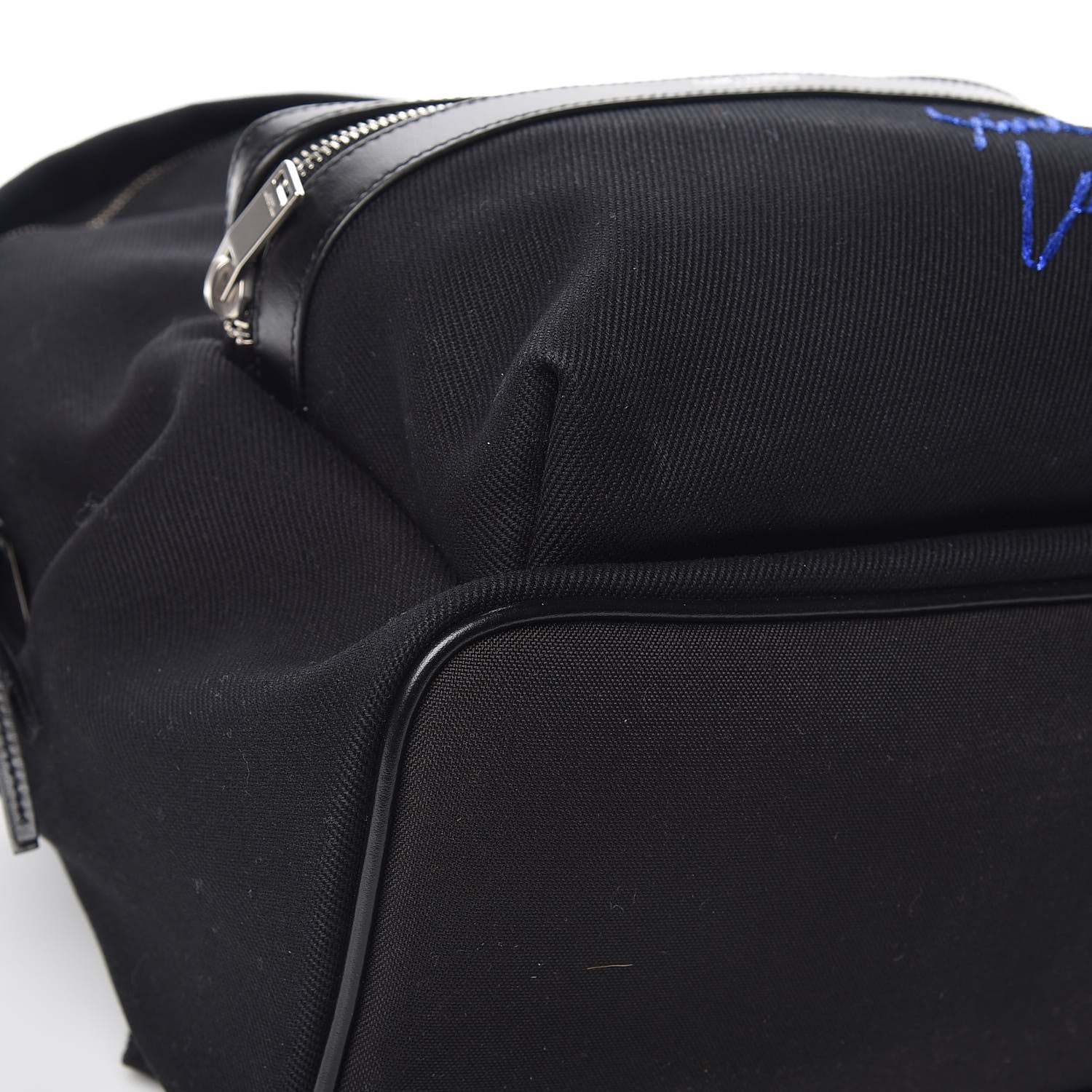 Saint Laurent Canvas Signature Embroidered Mini City Backpack Black 10 of 13