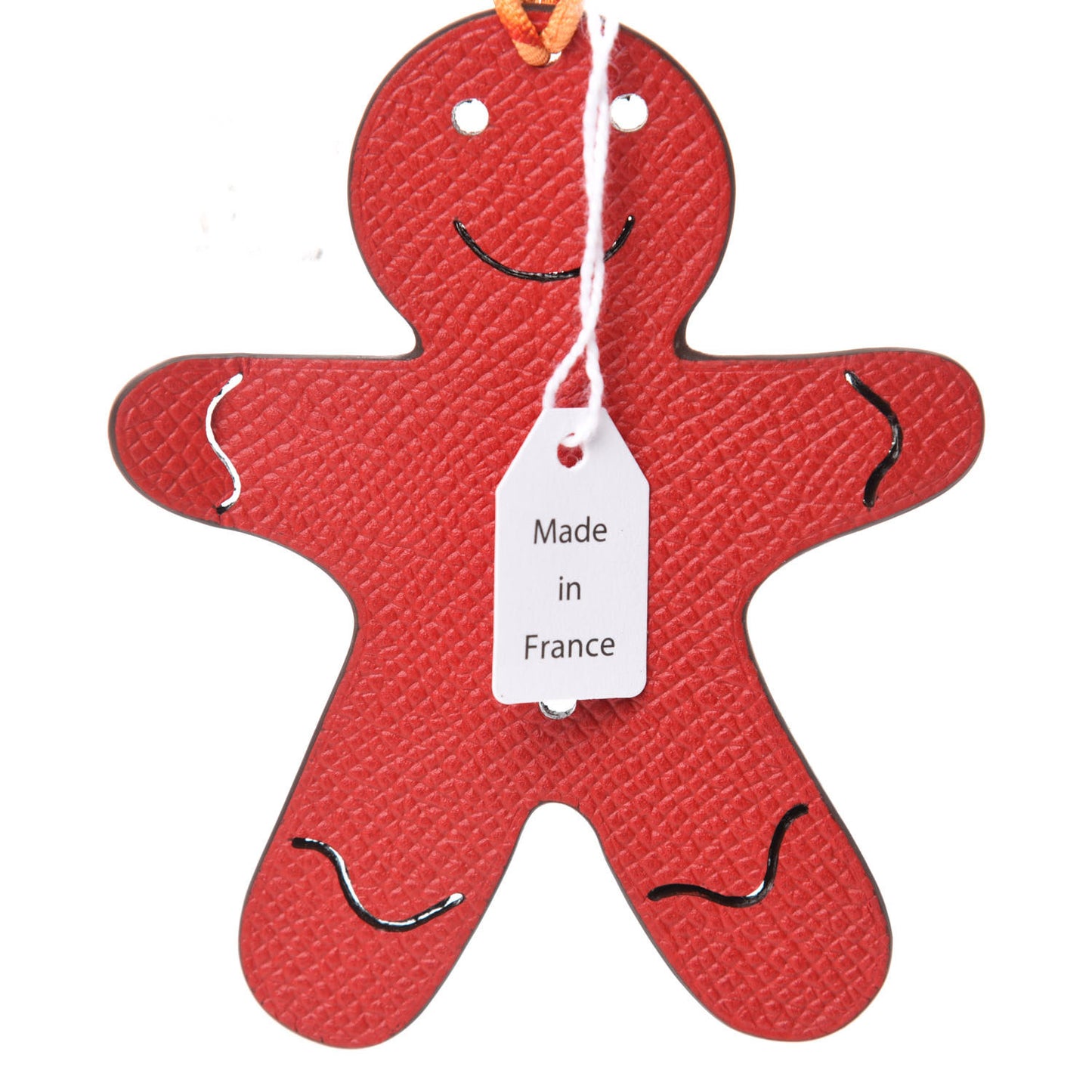 Taurillon Clemence Epsom Petit H Gingerbread Bag Charm Rouge Casaque Etain