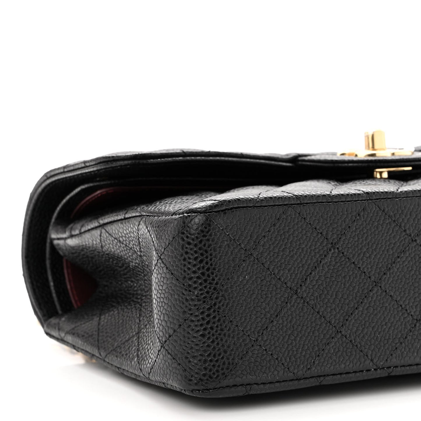 Caviar Quilted Small Double Flap Black