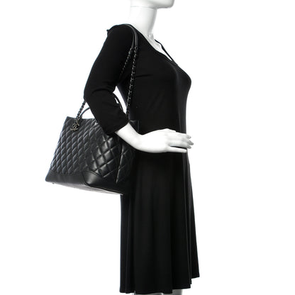 Chanel Calfskin Quilted Small Easy Shopping Tote Black 2 of 13
